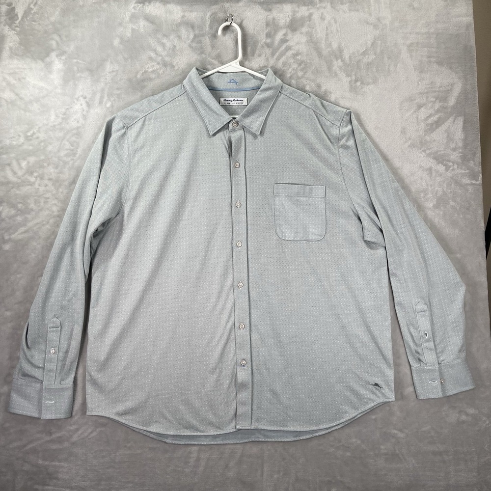 Tommy Bahama Shirt Mens 3XL Button Up The Lucid Stretch Long Sleeve Island Zone